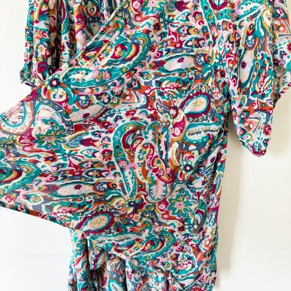 Volcom Colorful Floral Paisley Kimono Boho Beach M/L - Picture 4 of 8